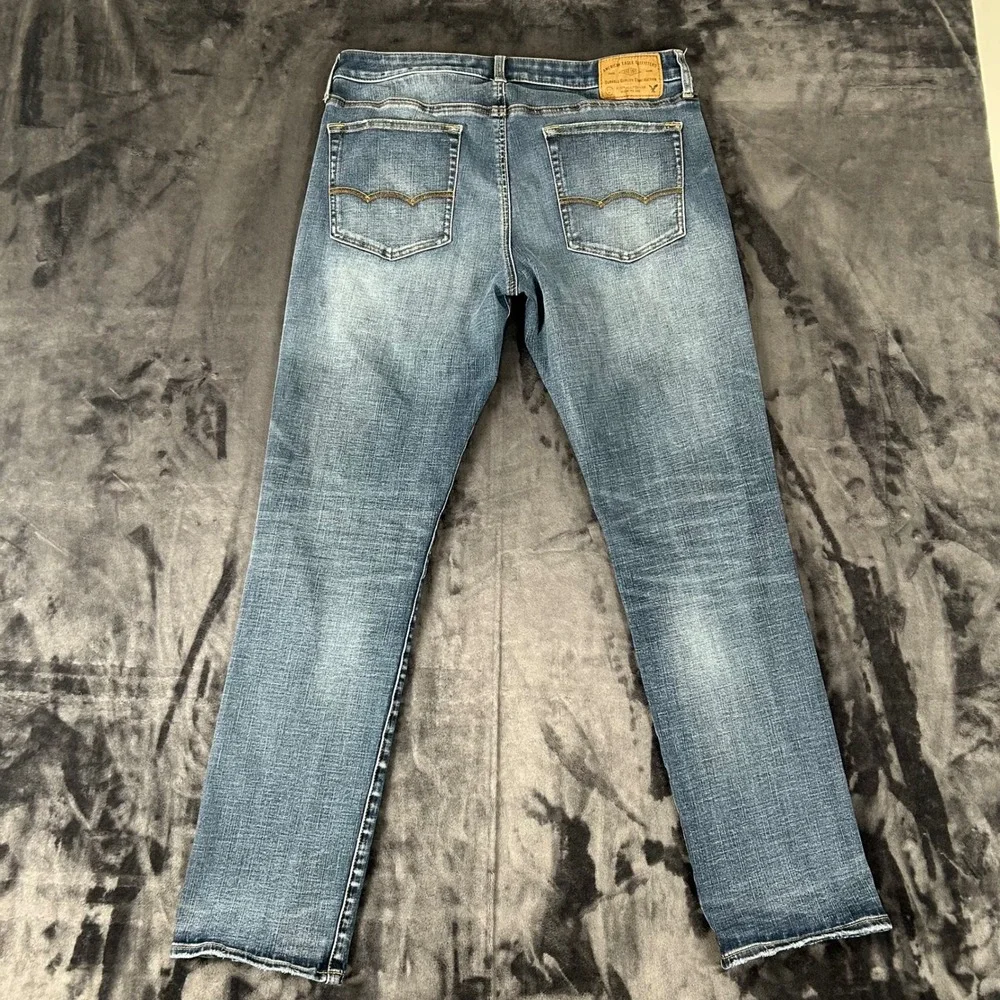 American Eagle Slim Straight Jeans Mens 34x34 Blue 360 Extreme Flex Denim